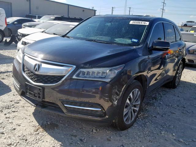 5FRYD3H25EB004275 - 2014 ACURA MDX GRAY photo 2