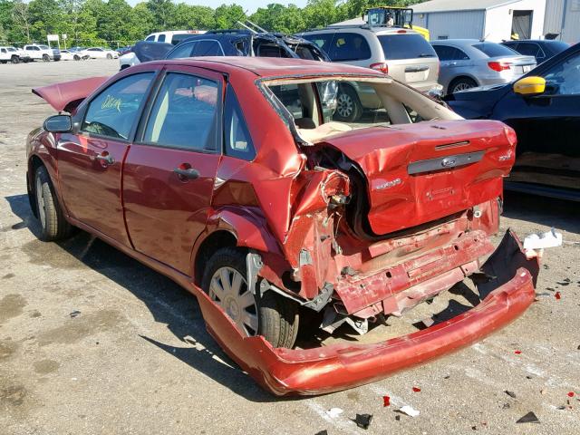 1FAFP34N75W315191 - 2005 FORD FOCUS ZX4 RED photo 3