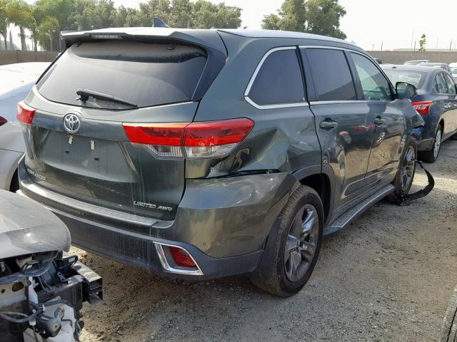 5TDDZRFH2HS420263 - 2017 TOYOTA HIGHLANDER GREEN photo 4