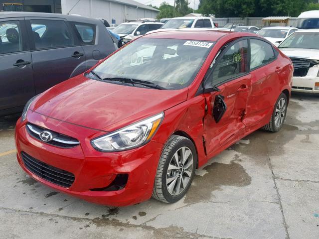 KMHCT4AE4HU277661 - 2017 HYUNDAI ACCENT SE RED photo 2