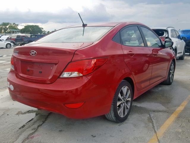 KMHCT4AE4HU277661 - 2017 HYUNDAI ACCENT SE RED photo 4