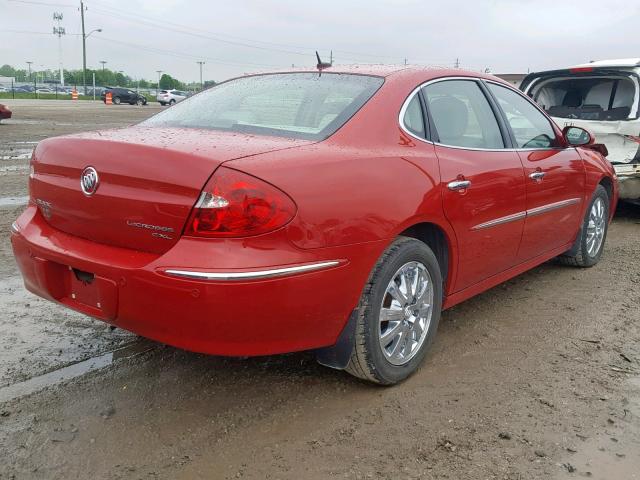 2G4WD582581270466 - 2008 BUICK LACROSSE C RED photo 4