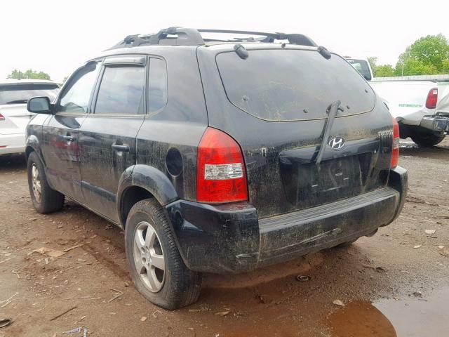 KM8JM12B25U191669 - 2005 HYUNDAI TUCSON GL BLACK photo 3