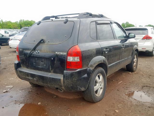 KM8JM12B25U191669 - 2005 HYUNDAI TUCSON GL BLACK photo 4