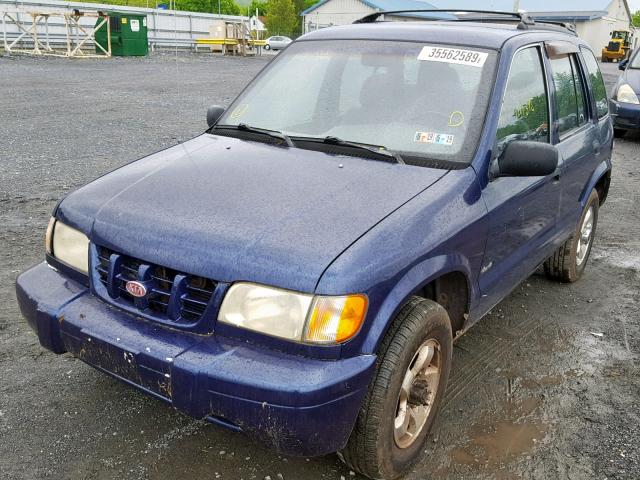 KNDJA7233Y5678192 - 2000 KIA SPORTAGE BLUE photo 2