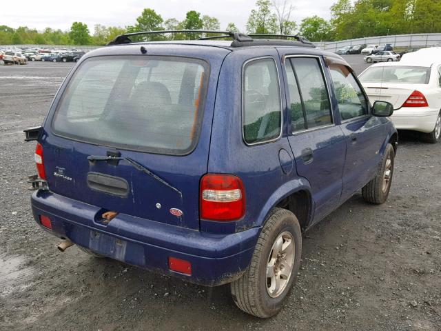 KNDJA7233Y5678192 - 2000 KIA SPORTAGE BLUE photo 4