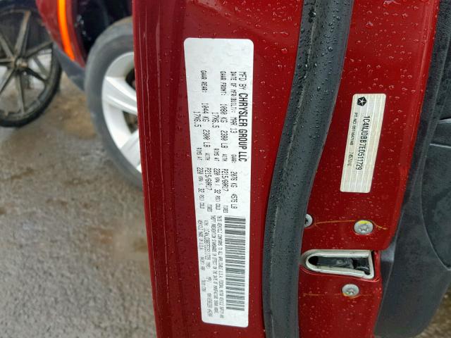 1C4NJDBB7ED511729 - 2014 JEEP COMPASS SP 红色 照片 10