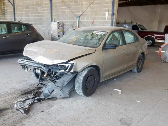 3VW2K7AJ0DM299055 - 2013 VOLKSWAGEN JETTA BASE GOLD photo 2