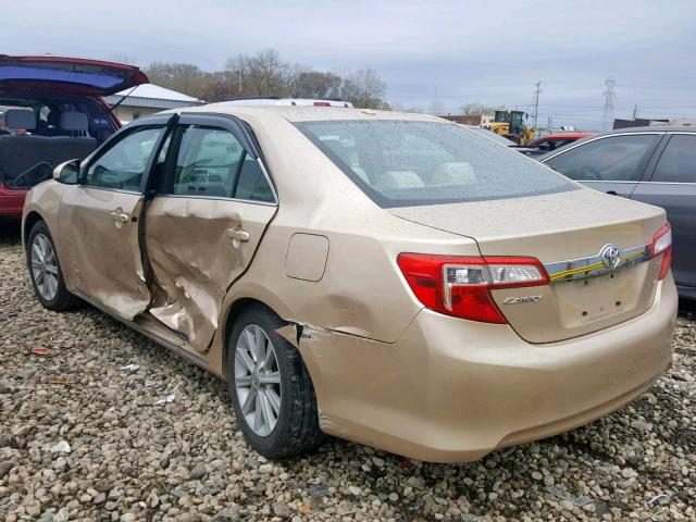 4T4BF1FK3CR203775 - 2012 TOYOTA CAMRY BASE GOLD photo 3