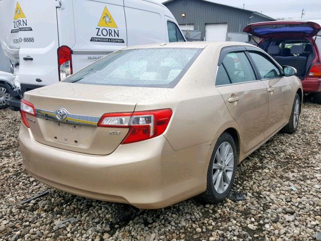 4T4BF1FK3CR203775 - 2012 TOYOTA CAMRY BASE GOLD photo 4