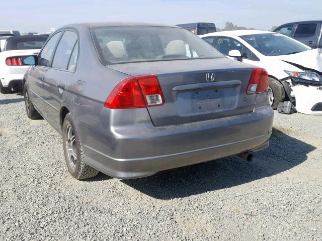 2HGES16345H624234 - 2005 HONDA CIVIC DX V GRAY photo 3