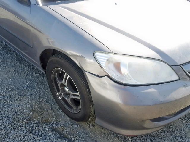 2HGES16345H624234 - 2005 HONDA CIVIC DX V GRAY photo 9