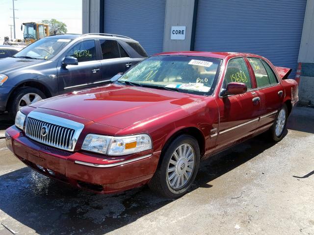 2MEBM7FV3AX609979 - 2010 MERCURY GRAND MARQ RED photo 2