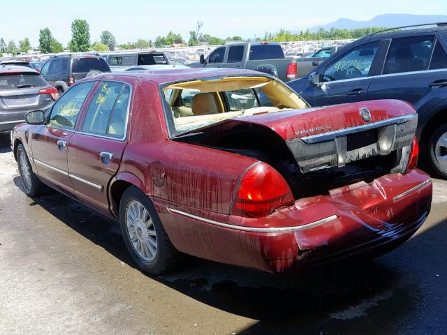 2MEBM7FV3AX609979 - 2010 MERCURY GRAND MARQ RED photo 3