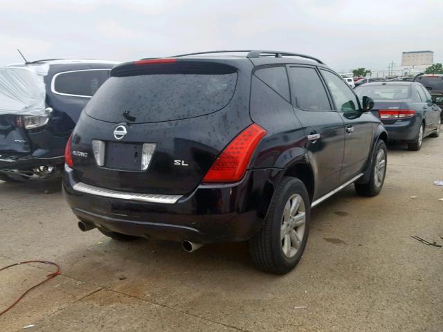 JN8AZ08TX6W406838 - 2006 NISSAN MURANO SL BLACK photo 4