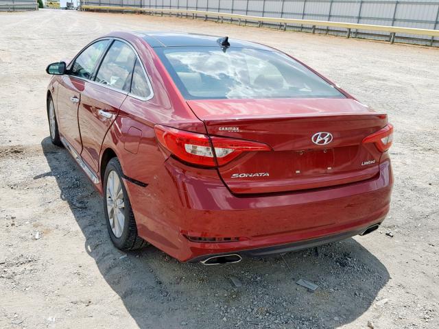 5NPE34AF8FH051944 - 2015 HYUNDAI SONATA SPO RED photo 3