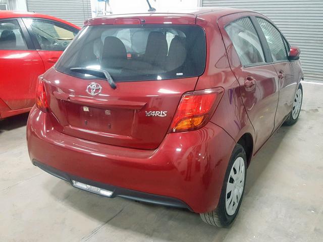 VNKKTUD32HA086095 - 2017 TOYOTA YARIS L MAROON photo 4