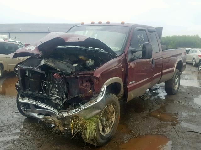 1FTWX31P95EC11744 - 2005 FORD F350 SRW S BURGUNDY photo 2