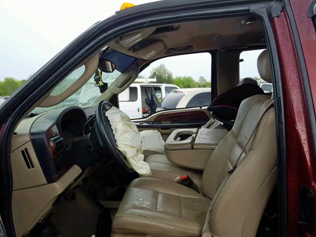 1FTWX31P95EC11744 - 2005 FORD F350 SRW S BURGUNDY photo 5