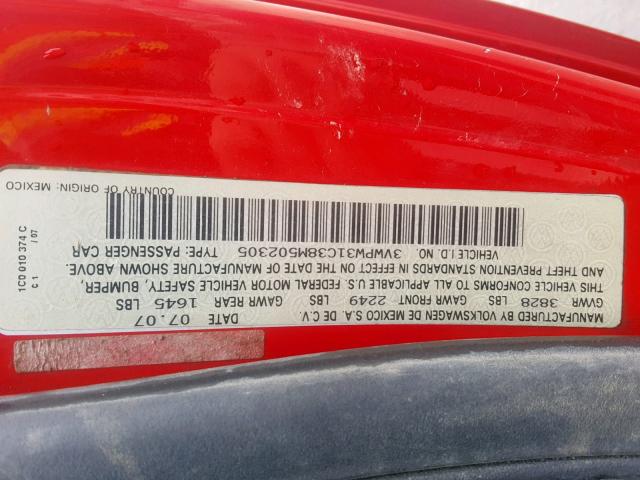 3VWPW31C38M502305 - 2008 VOLKSWAGEN NEW BEETLE Qırmızı foto 10