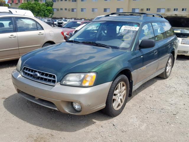 4S3BH675X37621876 - 2003 SUBARU LEGACY OUT GREEN photo 2