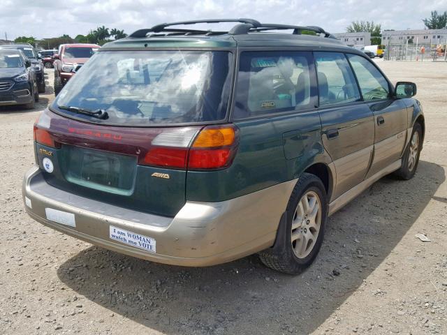 4S3BH675X37621876 - 2003 SUBARU LEGACY OUT GREEN photo 4