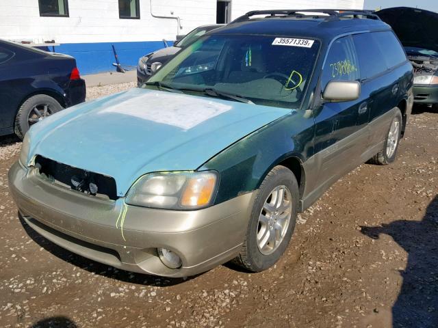 4S3BH665627630039 - 2002 SUBARU LEGACY OUT GREEN photo 2