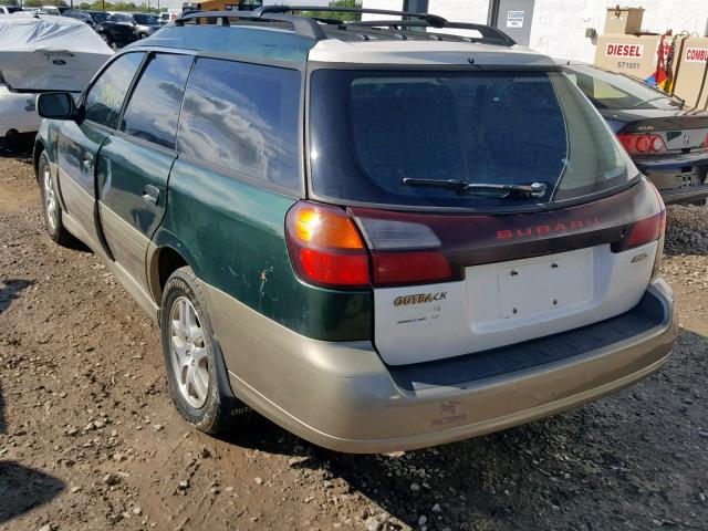 4S3BH665627630039 - 2002 SUBARU LEGACY OUT GREEN photo 3