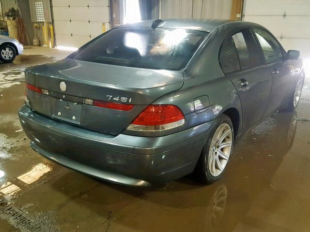 WBAGL63474DP69615 - 2004 BMW 745 I GRAY photo 4