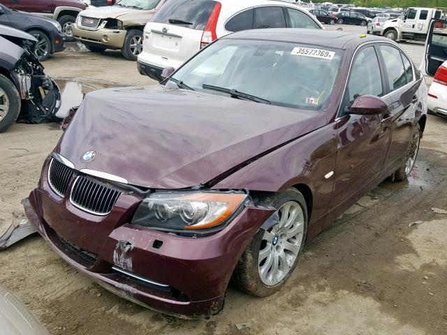 WBAVD53567AV14077 - 2007 BMW 335 XI BURGUNDY photo 2