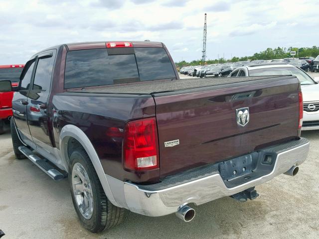 1C6RD6NT7CS216574 - 2012 DODGE RAM 1500 L BURGUNDY photo 3