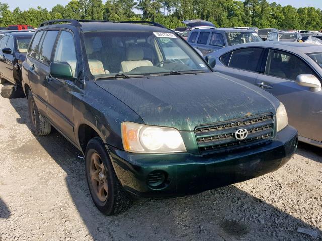 JTEGD21A920034569 - 2002 TOYOTA HIGHLANDER GREEN photo 1