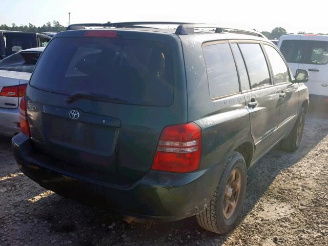 JTEGD21A920034569 - 2002 TOYOTA HIGHLANDER GREEN photo 4