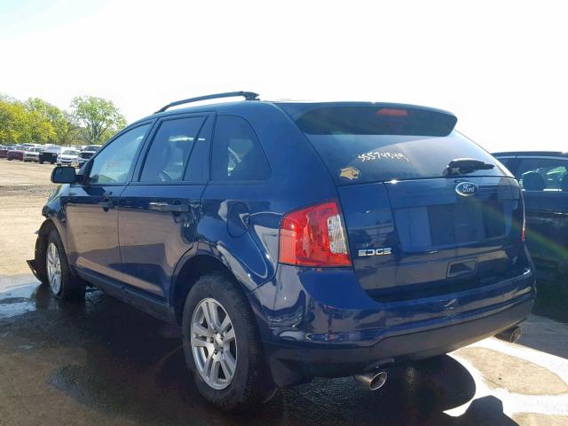 2FMDK3GC2CBA63032 - 2012 FORD EDGE SE BLUE photo 3