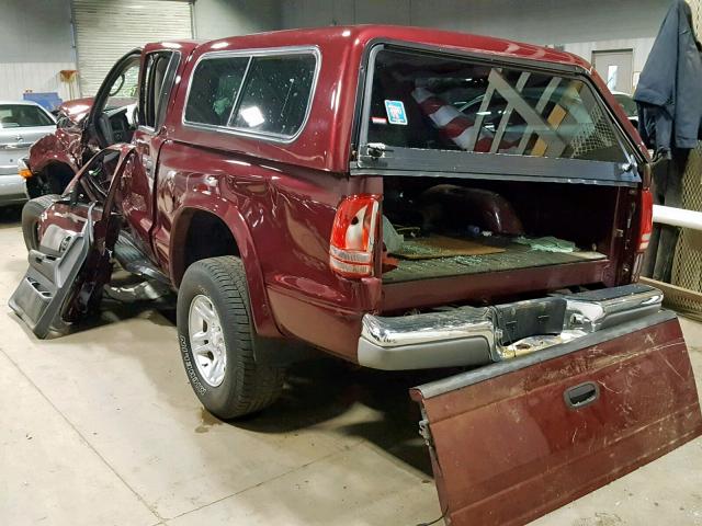 1B7HG2AN61S274717 - 2001 DODGE DAKOTA QUA BURGUNDY photo 3