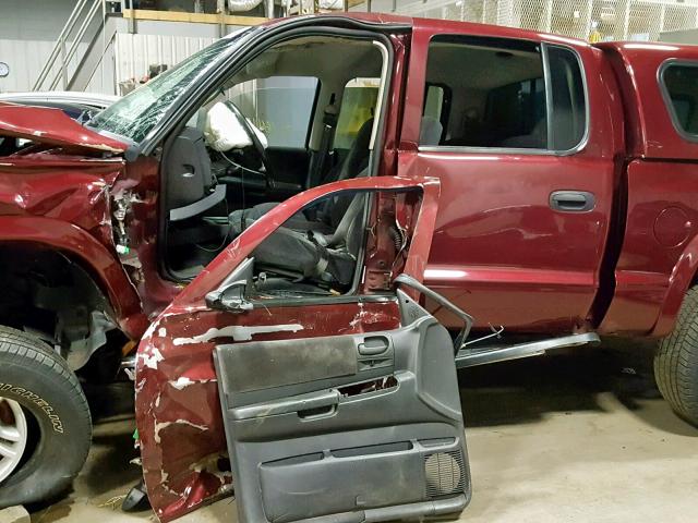 1B7HG2AN61S274717 - 2001 DODGE DAKOTA QUA BURGUNDY photo 9