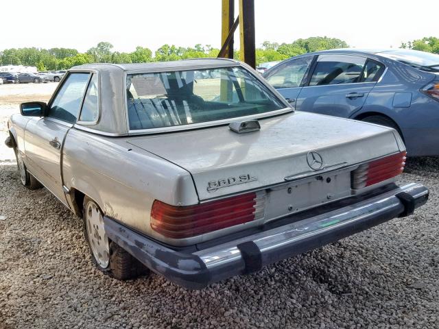 WDBBA480XHA063597 - 1987 MERCEDES-BENZ 560 SL GOLD photo 3