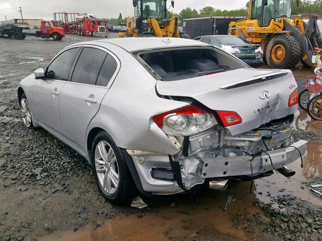 JN1CV6AR4DM768807 - 2013 INFINITI G37 SILVER photo 3