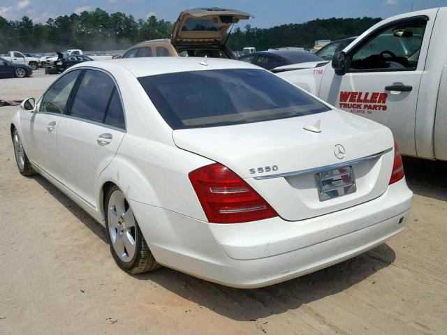 WDDNG71X97A019405 - 2007 MERCEDES-BENZ S 550 WHITE photo 3