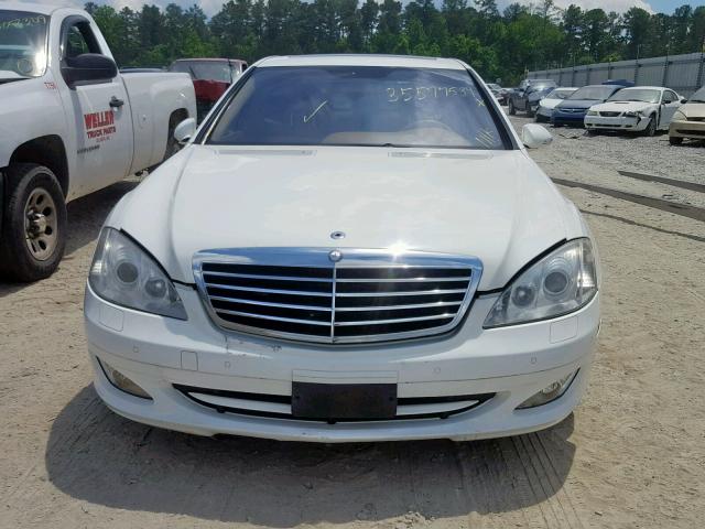 WDDNG71X97A019405 - 2007 MERCEDES-BENZ S 550 WHITE photo 9