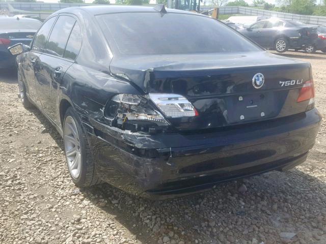 WBAHN83557DT74842 - 2007 BMW 750 BLACK photo 3