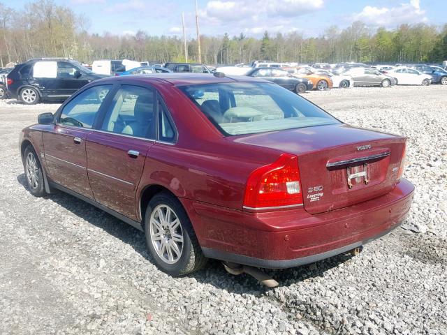 YV1TH592651405220 - 2005 VOLVO S80 2.5T RED photo 3