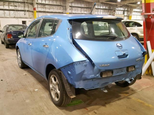 1N4AZ0CP7DC423753 - 2013 NISSAN LEAF S BLUE photo 3