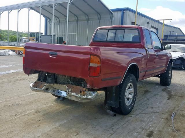 4TAWN72N6VZ307037 - 1997 TOYOTA TACOMA XTR RED photo 4