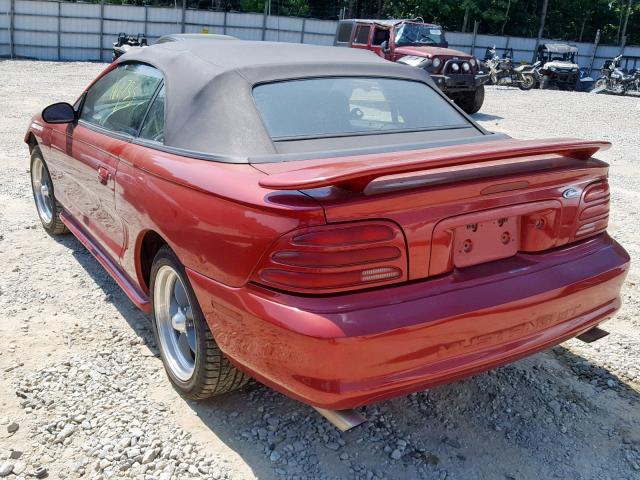 1FALP45T8RF222000 - 1994 FORD MUSTANG GT MAROON photo 3