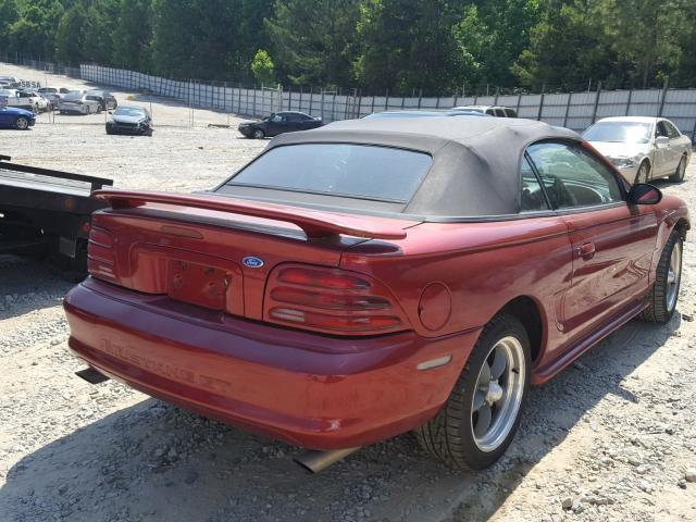 1FALP45T8RF222000 - 1994 FORD MUSTANG GT MAROON photo 4
