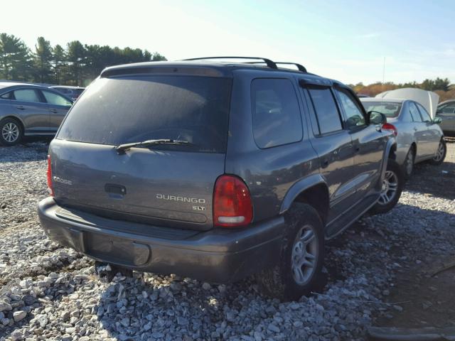 1D4HS48N33F629888 - 2003 DODGE DURANGO SL GRAY photo 4