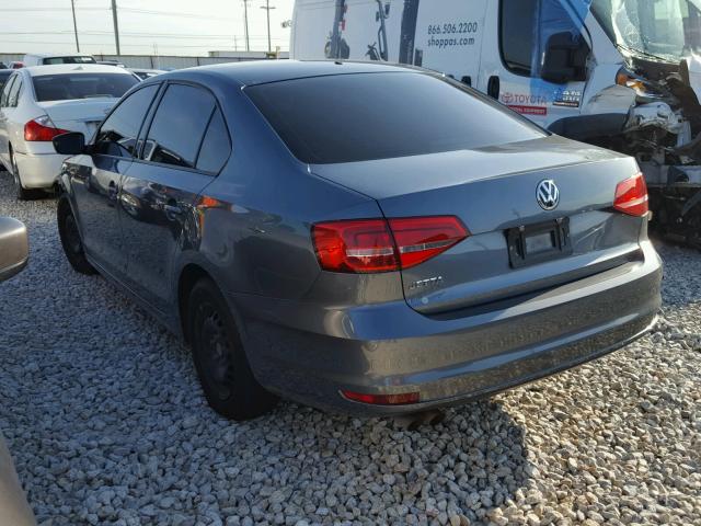 3VW2K7AJ2FM320992 - 2015 VOLKSWAGEN JETTA BASE GRAY photo 3