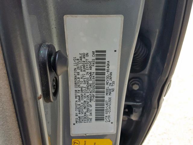 JTHBF30G925018474 - 2002 LEXUS ES 300 GRAY photo 10