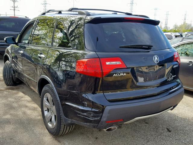 2HNYD28808H504031 - 2008 ACURA MDX SPORT BLACK photo 3